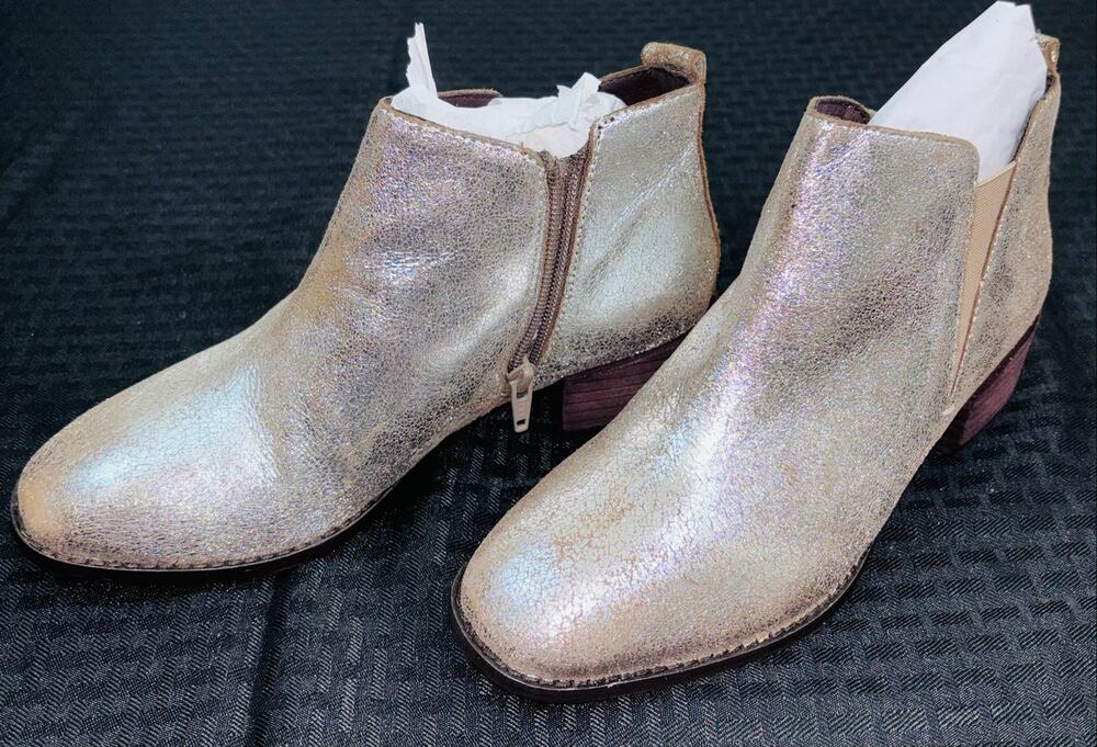 Seychelles Soft Suede Ankle Boots "On Stage" Pewter Distress, Women's Size 7